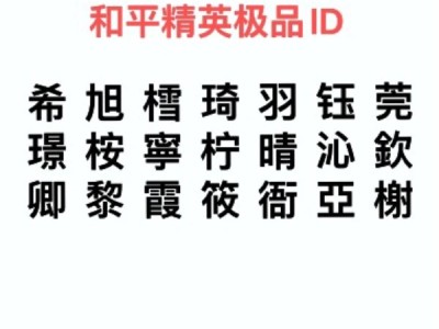 和平精英名字大全霸气(和平精英名字大全霸气男生)